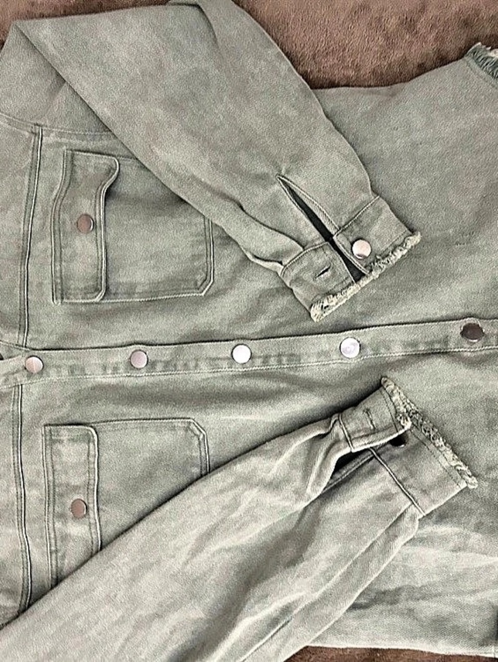 Blue B Collection Rock & Love Denim Jacket Green Denim Jacket
